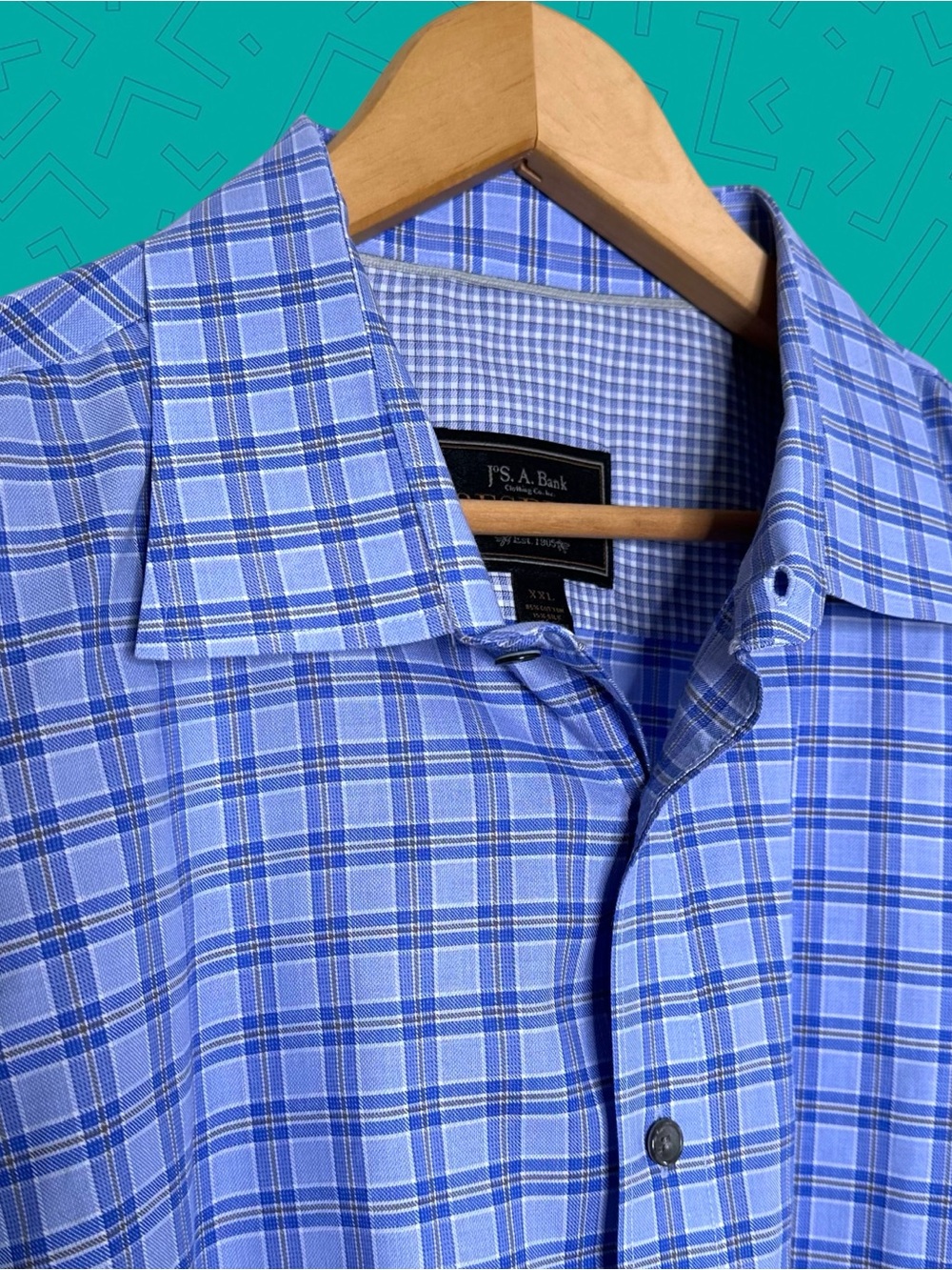 Jos. A. Bank Silk Plaid Button Down Shirt